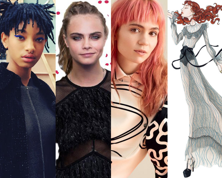 Willow Smith, Cara Delevigne, Grimes, Florence & The Machine
