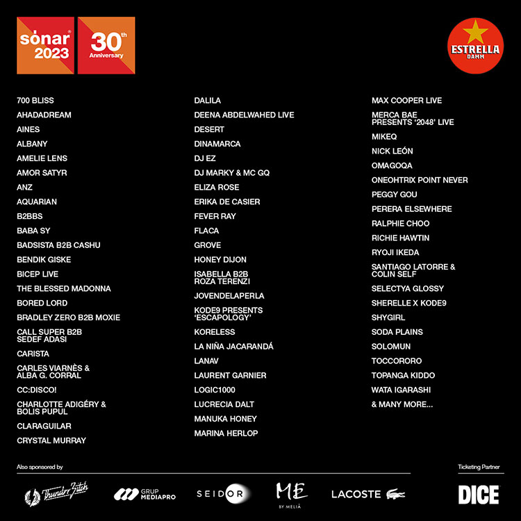 Sónar 2023 (cartel)